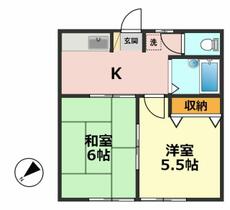 東松苑富丈ハイツ 301 ｜ 東京都江戸川区大杉５丁目（賃貸アパート2K・3階・33.00㎡） その2