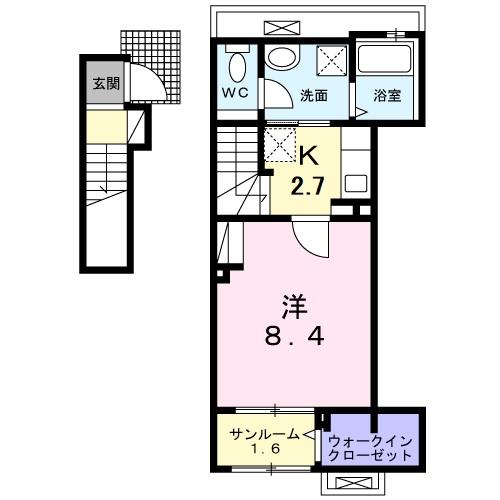 メゾングレーヌ龍野町 203｜兵庫県姫路市龍野町３丁目(賃貸アパート1K・2階・36.33㎡)の写真 その2