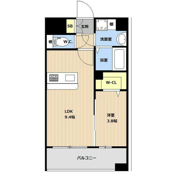 ＫＬ天神南｜福岡県福岡市中央区春吉２丁目(賃貸マンション1LDK・7階・34.43㎡)の写真 その2