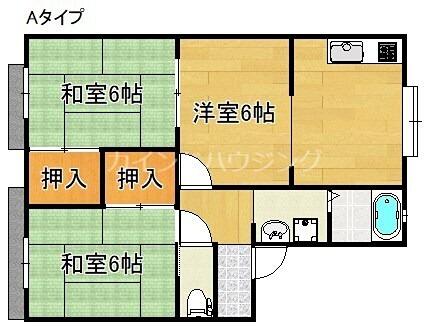 大阪府貝塚市半田（アパート）の賃貸物件の間取り