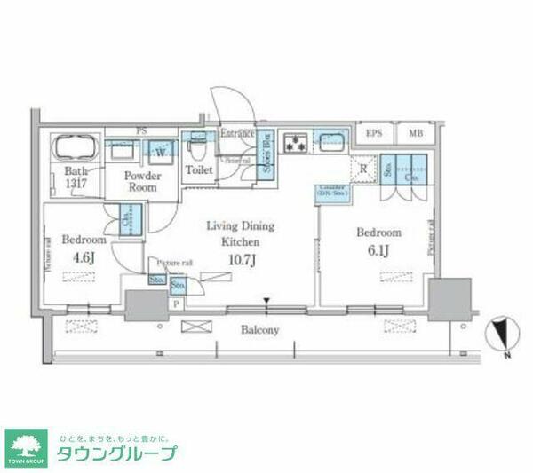 東京都江東区南砂２丁目(賃貸マンション2LDK・9階・49.38㎡)の写真 その2