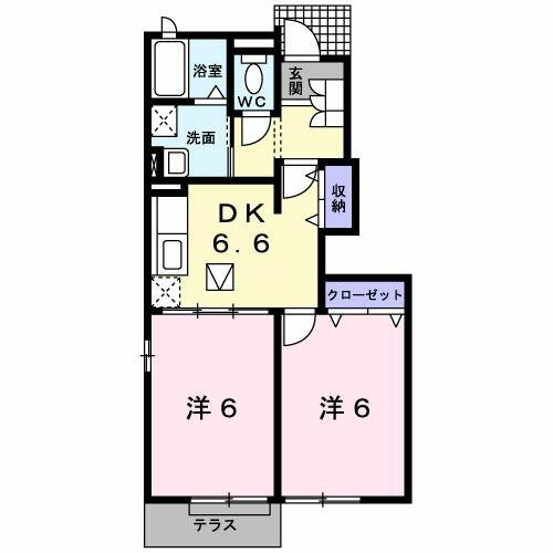 愛知県春日井市出川町５丁目(賃貸アパート2DK・1階・42.77㎡)の写真 その2