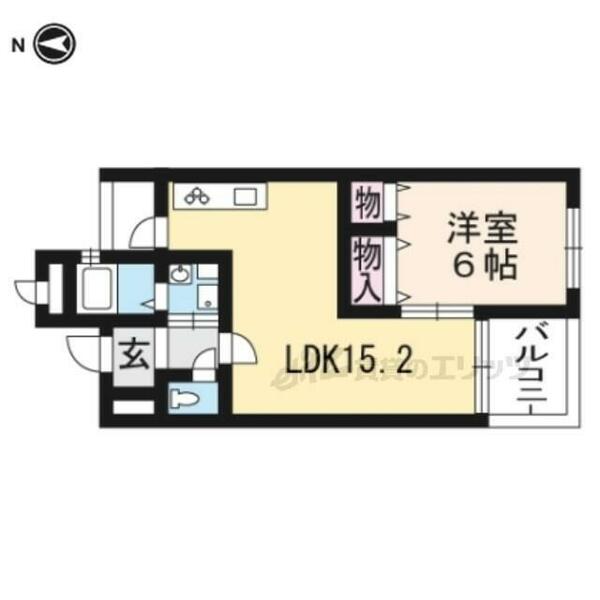 京都府京都市西京区桂畑ケ田町(賃貸マンション1LDK・3階・48.22㎡)の写真 その2