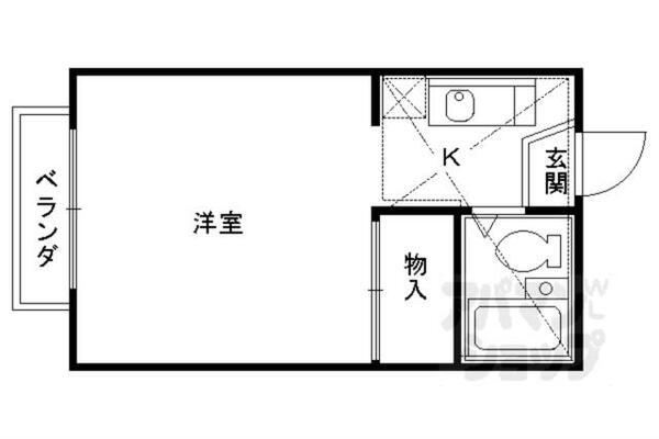 京都府京都市右京区西京極東衣手町(賃貸アパート1K・2階・17.39㎡)の写真 その2