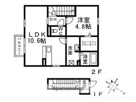 テロワール参番館  ｜ 福岡県行橋市行事２丁目（賃貸アパート1LDK・2階・44.47㎡） その2