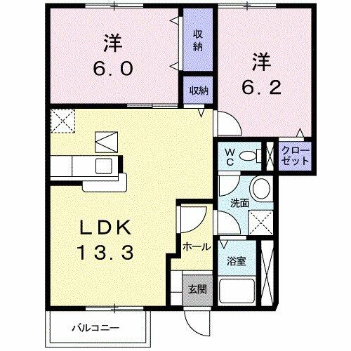 ウエスト　ヴィル　ヌーヴⅠ 103｜福島県南相馬市原町区小川町(賃貸アパート2LDK・1階・57.48㎡)の写真 その2