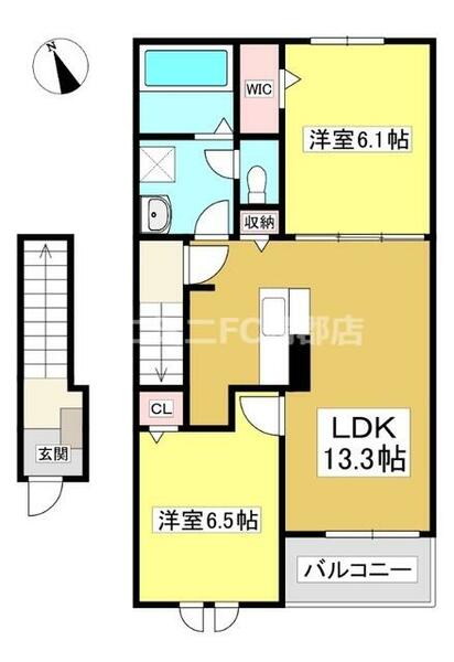 エル豊岡　Ⅱ 203｜愛知県蒲郡市豊岡町池田(賃貸アパート2LDK・2階・59.58㎡)の写真 その2