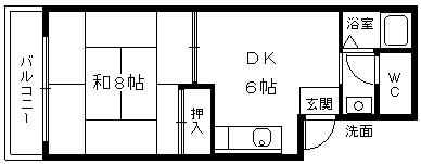 京都府京都市北区紫野東舟岡町(賃貸マンション1DK・2階・28.33㎡)の写真 その2