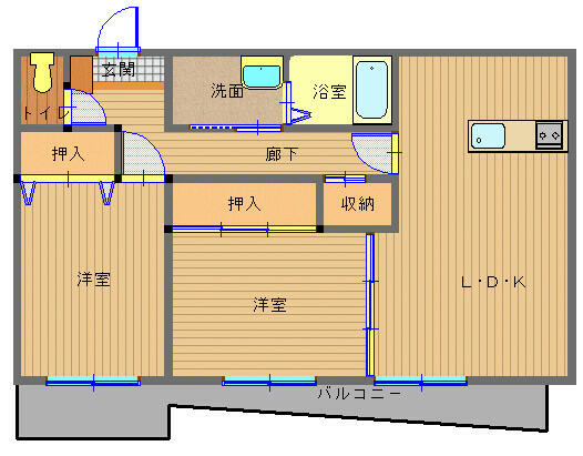 クレールＦＫ 301｜長崎県長崎市上町(賃貸マンション2LDK・3階・63.17㎡)の写真 その2