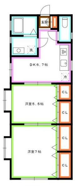 東京都杉並区西荻南３丁目(賃貸マンション2DK・2階・42.52㎡)の写真 その2