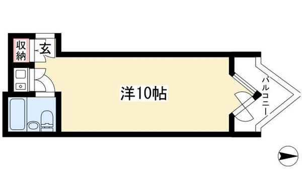 栄マンションＳ棟 614｜愛知県名古屋市中区栄３丁目(賃貸マンション1R・6階・26.57㎡)の写真 その2