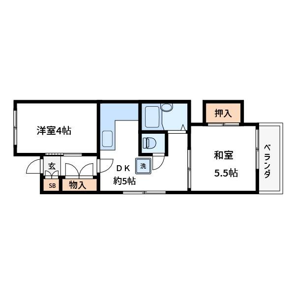 東京都葛飾区柴又６丁目(賃貸マンション2DK・1階・32.44㎡)の写真 その2