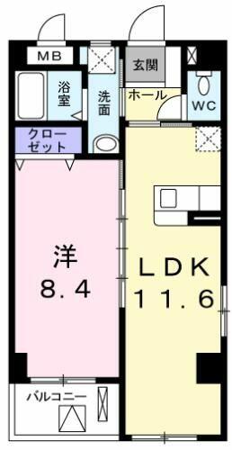 神奈川県横浜市都筑区長坂(賃貸マンション1LDK・3階・44.16㎡)の写真 その2