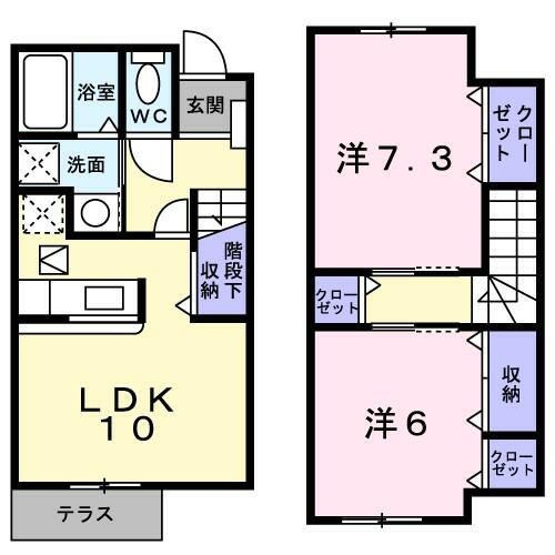 チェリーガーデンＢ｜兵庫県豊岡市高屋(賃貸アパート2LDK・1階・60.86㎡)の写真 その2