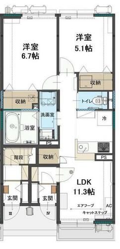 同じ建物の物件間取り写真 - ID:211046793932