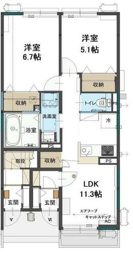 同じ建物の物件間取り写真 - ID:211046793896