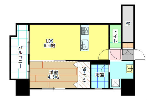 福岡県北九州市門司区中町(賃貸マンション1LDK・3階・32.85㎡)の写真 その2