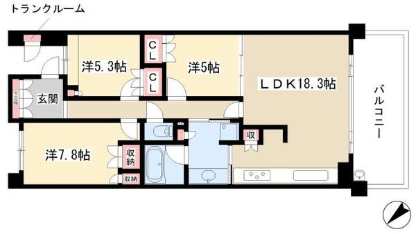 プライムメゾン富士見台 315｜愛知県名古屋市千種区富士見台１丁目(賃貸マンション3LDK・3階・88.06㎡)の写真 その2