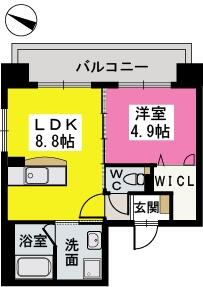 福岡県福岡市中央区薬院２丁目(賃貸マンション1LDK・6階・34.52㎡)の写真 その2