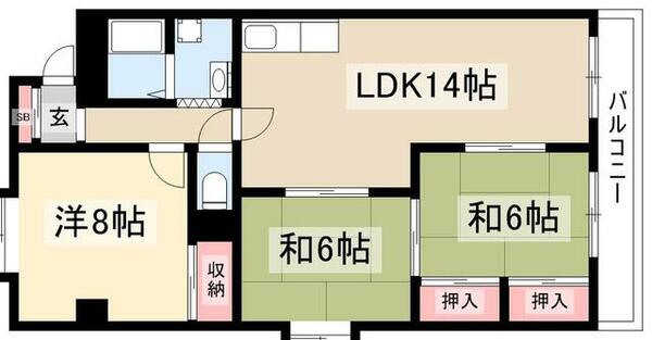 第２好日ハイツ 303｜愛知県名古屋市瑞穂区密柑山町２丁目(賃貸マンション3LDK・3階・71.89㎡)の写真 その2