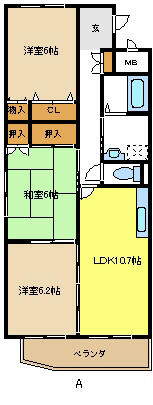 愛知県名古屋市緑区亀が洞２丁目（マンション）の賃貸物件の間取り
