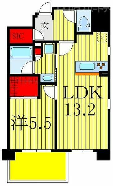千葉県柏市あけぼの１丁目(賃貸マンション1LDK・2階・47.15㎡)の写真 その2
