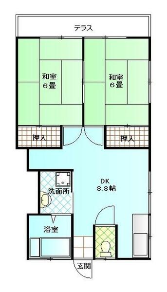 ホワイトハイツ 205｜東京都練馬区北町８丁目(賃貸アパート2DK・2階・46.00㎡)の写真 その2