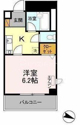 Ｇ・Ｍウエストハイツ 301｜千葉県柏市旭町３丁目(賃貸マンション1K・6階・22.31㎡)の写真 その2