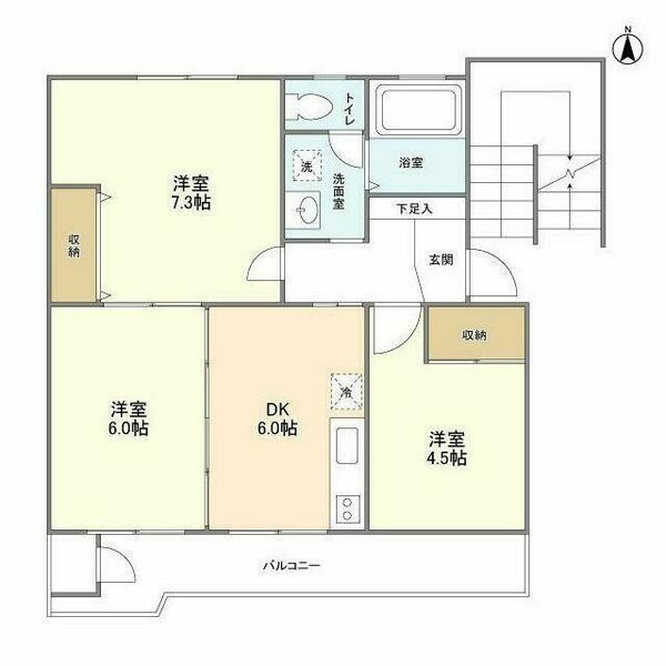 峯尾ビルＢ棟｜神奈川県川崎市宮前区宮崎１丁目(賃貸マンション3DK・1階・57.15㎡)の写真 その2