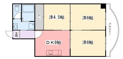 兵庫県姫路市東延末１丁目(賃貸マンション3DK・3階・46.43㎡)の写真 その2