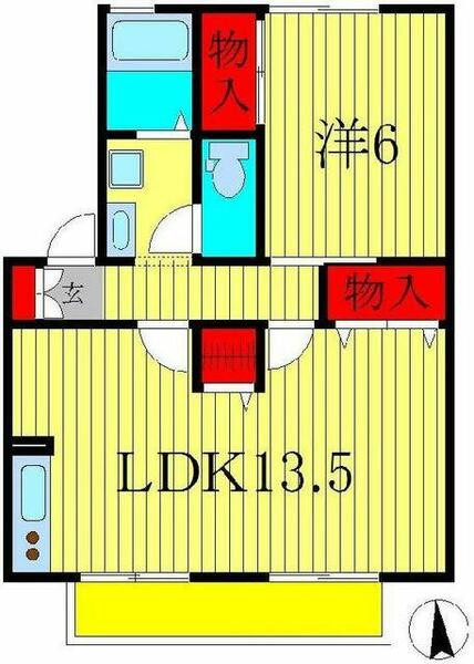 ハイカムール上本郷 205｜千葉県松戸市上本郷(賃貸アパート1LDK・2階・48.00㎡)の写真 その2