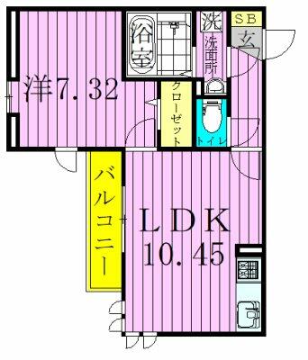 エミネンス　ｆ 101｜東京都足立区梅島３丁目(賃貸アパート1LDK・1階・40.62㎡)の写真 その2