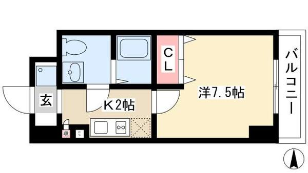 現代ハウス金山 703｜愛知県名古屋市熱田区花町(賃貸マンション1K・7階・23.08㎡)の写真 その2