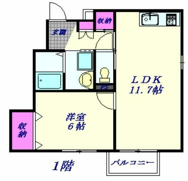 グランシャリオ 101｜埼玉県北本市緑１丁目(賃貸アパート1LDK・1階・41.55㎡)の写真 その2