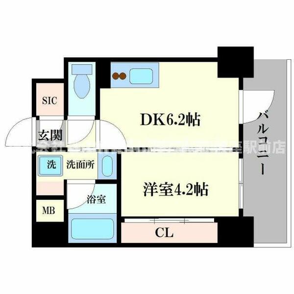 エステムコート大阪福島Ⅱレイヤー｜大阪府大阪市福島区玉川２丁目(賃貸マンション1DK・4階・31.75㎡)の写真 その2