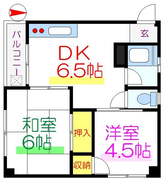 東京都墨田区本所２丁目(賃貸マンション2DK・3階・37.50㎡)の写真 その2