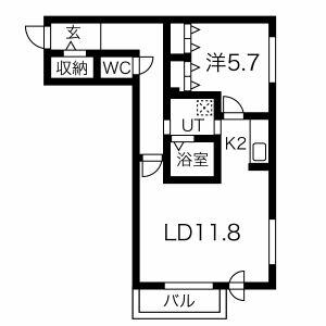 ＦＬＥＡＤ　Ｓ２３ 301｜北海道札幌市中央区南二十三条西１１丁目(賃貸マンション1LDK・3階・50.35㎡)の写真 その2
