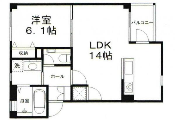 兵庫県姫路市車崎２丁目(賃貸マンション1LDK・3階・44.60㎡)の写真 その2