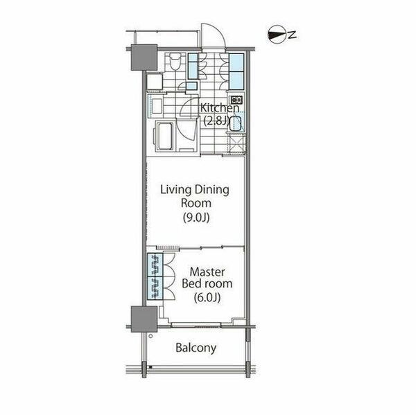 コンフォリア新宿イーストサイドタワー 0422｜東京都新宿区新宿６丁目(賃貸マンション1LDK・4階・42.84㎡)の写真 その2