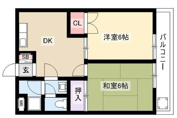 愛鷹ビル 205｜愛知県名古屋市瑞穂区彌富町字茨山(賃貸マンション2DK・2階・40.00㎡)の写真 その2