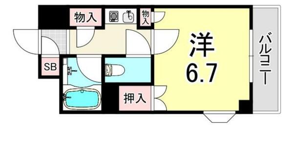 コモテリアＫ＆Ｍ｜兵庫県尼崎市神崎町(賃貸マンション1K・2階・20.55㎡)の写真 その2