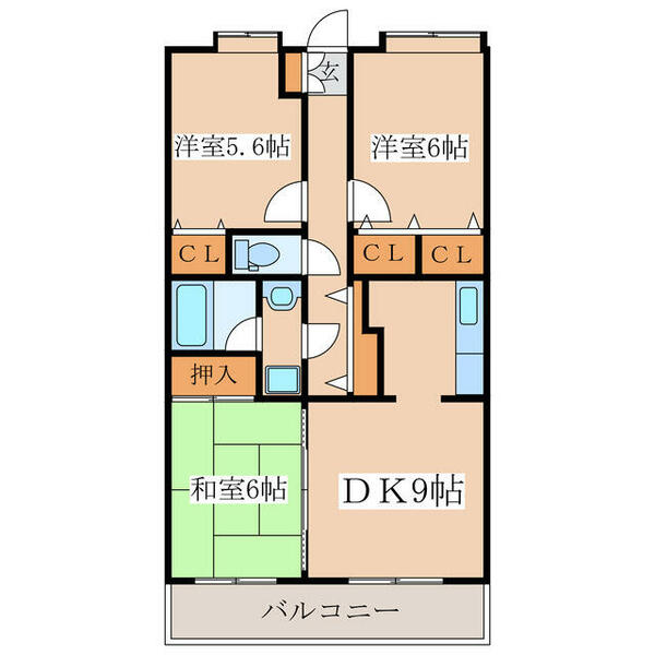 グレースヌーブ｜鹿児島県鹿屋市寿７丁目(賃貸マンション3DK・4階・67.32㎡)の写真 その2