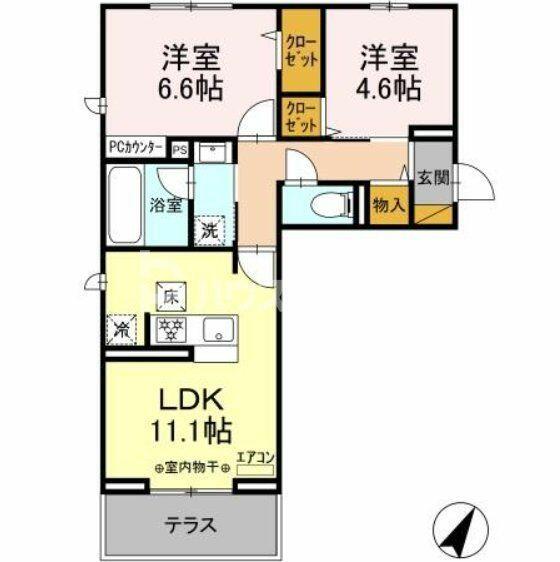 ベルフィーユ 303｜千葉県柏市今谷上町(賃貸アパート2LDK・3階・53.76㎡)の写真 その2