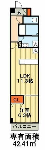 アルヴィータ 403｜千葉県千葉市美浜区幸町２丁目(賃貸マンション1LDK・4階・42.41㎡)の写真 その2