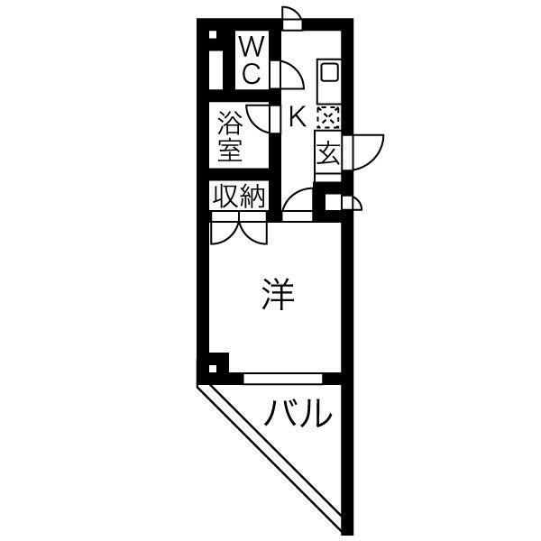 ラ・メゾン・ヴェール 5B｜愛知県名古屋市瑞穂区豊岡通３丁目(賃貸マンション1K・5階・24.12㎡)の写真 その2