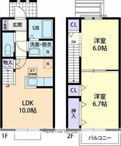 ＣＩＥＬ　Ｉ 107 ｜ 茨城県鹿嶋市大字平井（賃貸アパート2LDK・2階・57.20㎡） その2