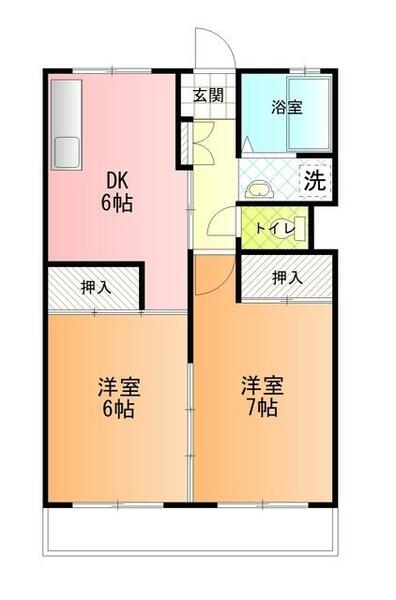 木の丸グリーンハイツ 408｜高知県高知市朝倉丙(賃貸アパート2DK・4階・36.30㎡)の写真 その2