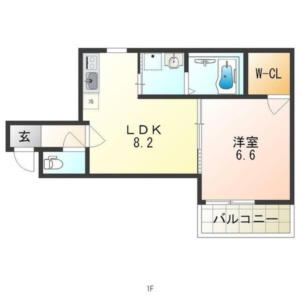 兵庫県尼崎市西本町１丁目(賃貸アパート1LDK・2階・35.43㎡)の写真 その2