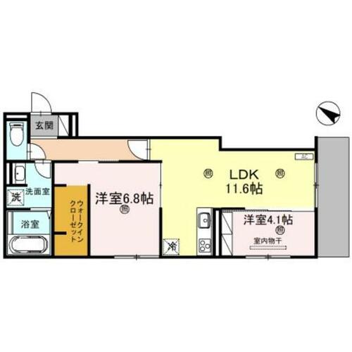 大阪府東大阪市藤戸新田１丁目（アパート）の賃貸物件の間取り