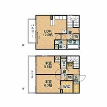 ハピネスＣ  ｜ 長崎県大村市富の原２丁目（賃貸テラスハウス2LDK・--・70.60㎡） その2